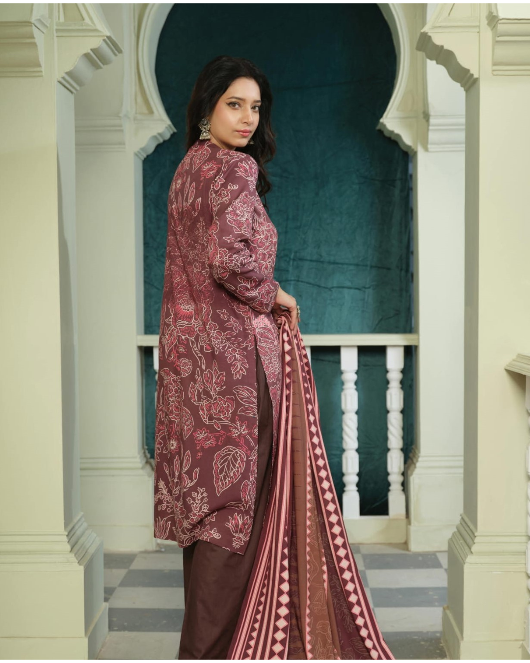 iT Fabric Store Maroon / Deep Wine Digital Premium Linen 3 Piece Suit