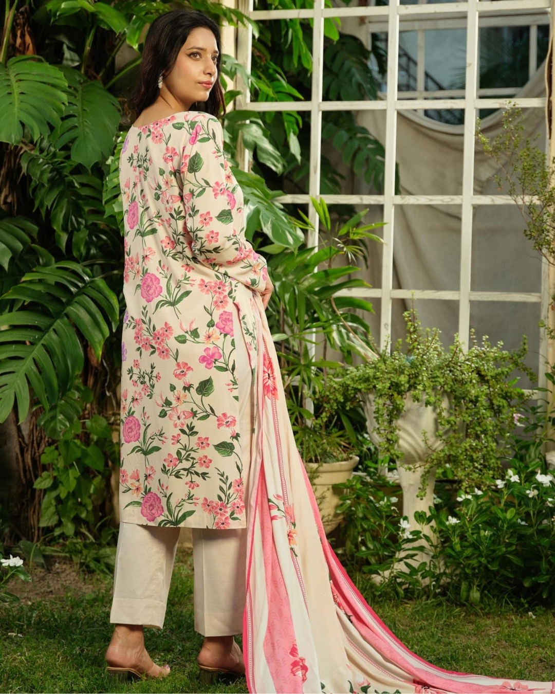 iT Fabric Store Off-White Digital Premium Linen 3 Piece Suit