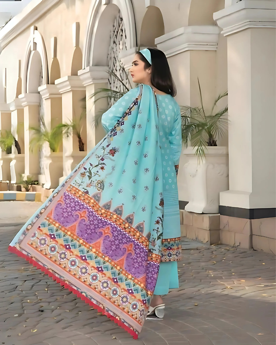 iT Fabric Store Ocean Zink Digital Printed Premium Khaddar 3-Piece Suit