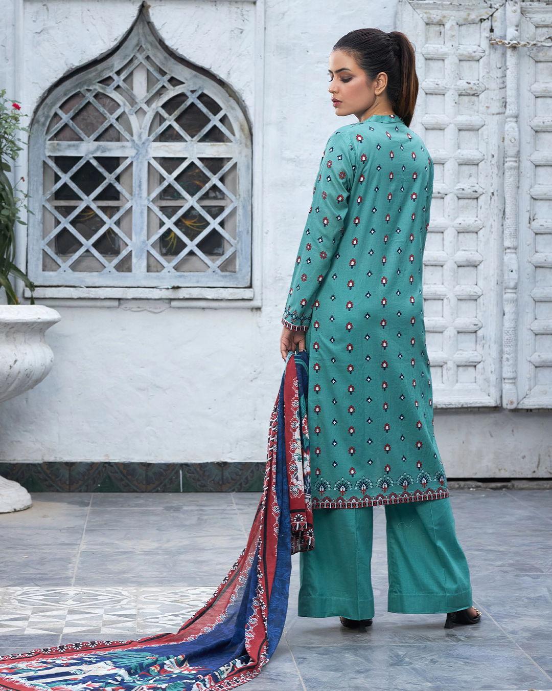 iT Fabric Store Ocean Zink Digital Premium Cotton 3 Piece Suit