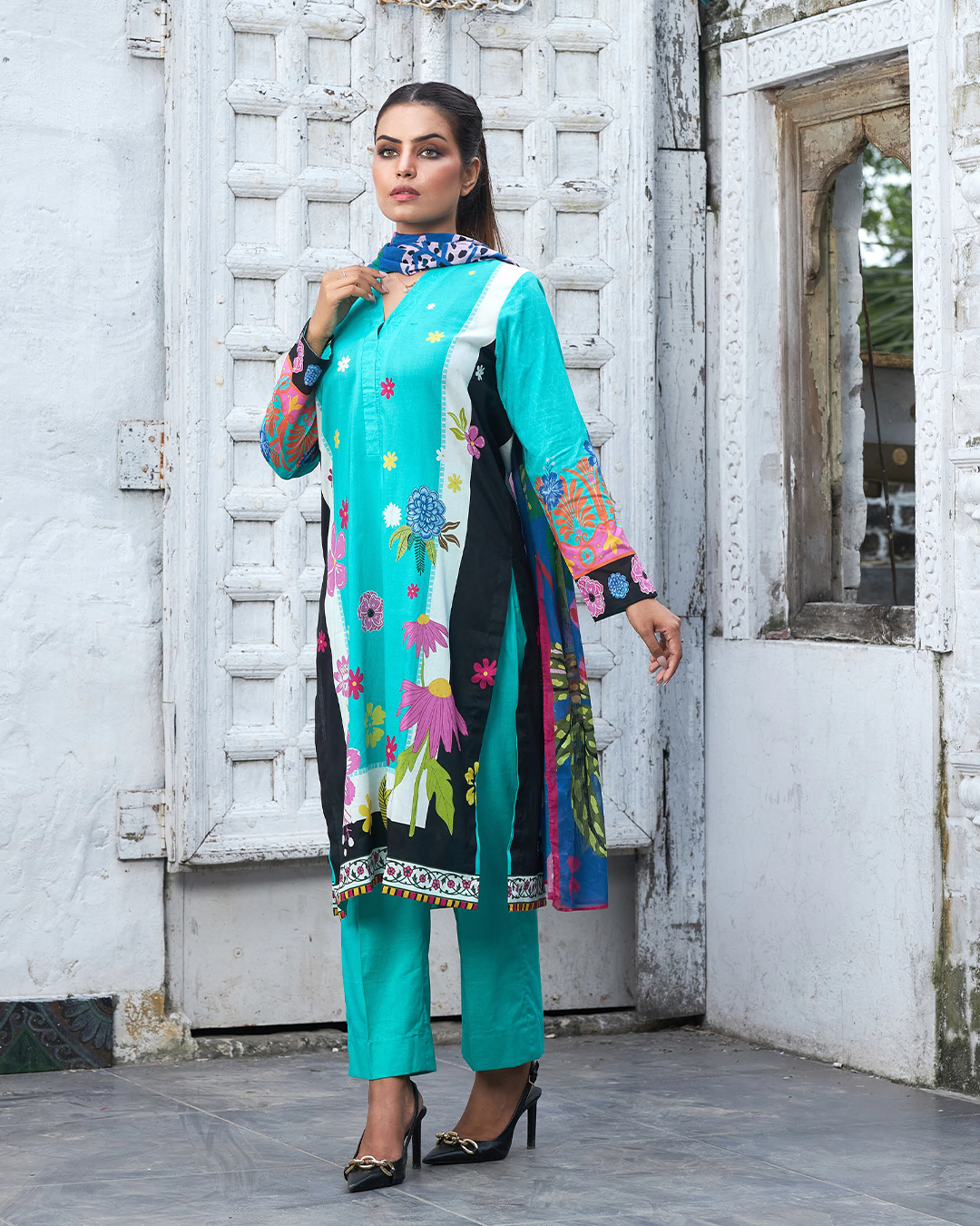 iT Fabric Store Zink Digital Premium Cotton 3 Piece Suit